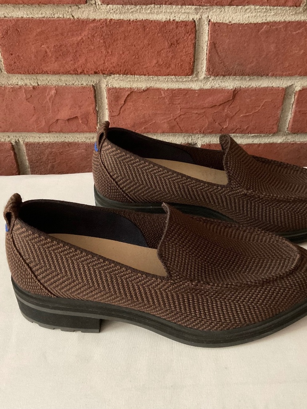 Rothy’s The Lug Loafer Brown Herringbone Size 8.5